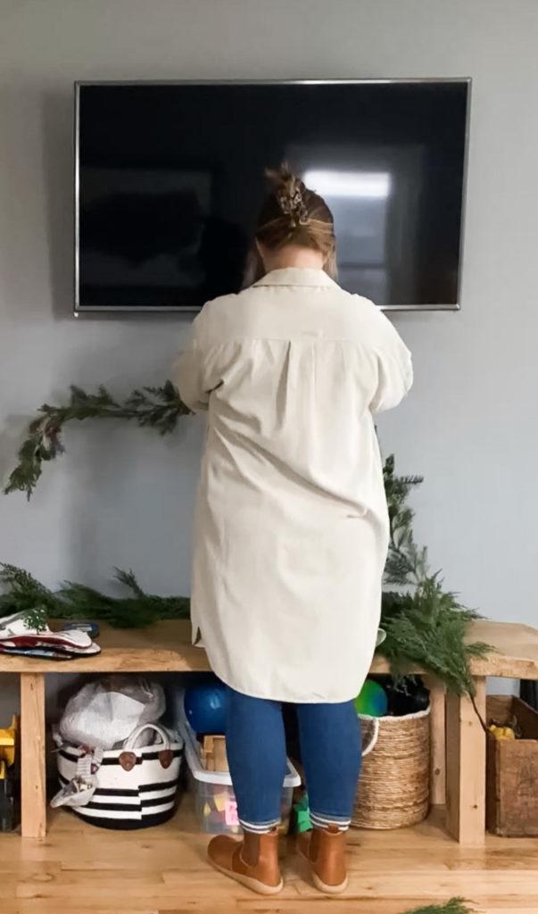 faux mantle Christmas decor