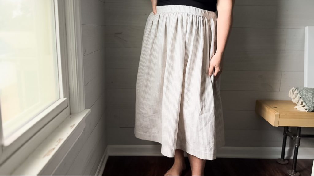 DIY Linen midi skirt